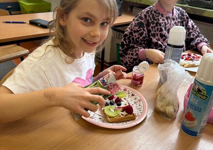 Dzień gofra w klasie 1A czyli smaczna lekcja zdrowia